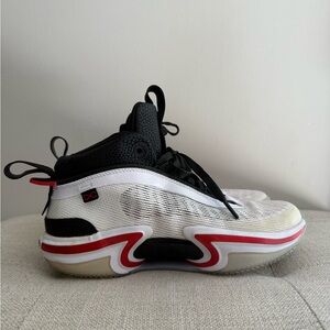 Jordan Black and White Sneakers with Red Accents
